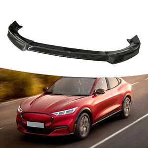 Front Bumper Spoiler Lip Splitter Carbon Fiber For 2021-2023 Ford Mustang Mach-E - Picture 1 of 7