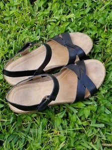 Clarks Artisan Collection Women's Sandals Leather Black Ankle Strap 7.5 M - Picture 1 of 7