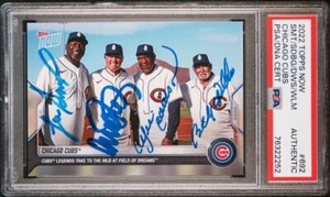 Sandberg Dawson Smith Williams Signed Autograph 2022 Topps Now Cubs Card - PSA