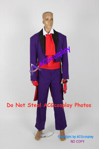 Purple color Kazuya Mishima Cosplay Costume include gloves