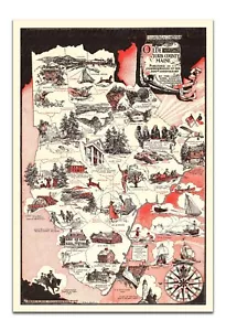 Vintage 1936 Olde York County Maine Pictorial Map – Historic Anniversary Print - Picture 1 of 4