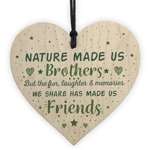 Brother Gift Friendship Sign Wooden Heart Gifts For Brother Birthday Chirstmas - Picture 1 of 8