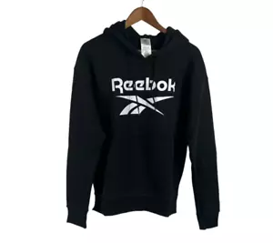 Reebok Womens Fleece Hoodie Sweatshirt Pullover Athletic Size Large Black - Picture 1 of 6