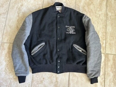 CHAQUETA UNIVERSITARIA DE COLECCIÓN CHICAGO WHITE SOX 50 XXL MLB Cuero de béisbol EE. UU. DELONG Foto 1 de 4