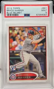 Bryce Harper 2012 Topps RC Blue Helmet #661 - PSA 9 MINT - NATIONALS / PHILLIES - Picture 1 of 2