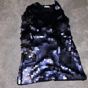 Zara Knit Navy Sequin Dress Worn Once Short Size Small - Picture 1 of 5