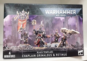 Warhammer 40000 Black Templars CHAPLAIN GRIMALDUS AND RETINUE Single models - Foto 1 di 6
