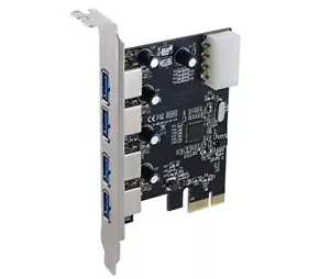 PCIE USB 3.0 Card, 4 Ports PCI-E to USB 3.0 Expansion Card 5Gbps - Picture 1 of 6