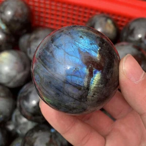 60 mm Naturquarz Kristall Labradorit Kugel Heilung Stein Kugel Kugel mit Ständer - Bild 1 von 15