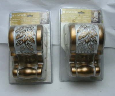 Декоративный кронштейн Levolor Leaf Spft Gold 77160 упаковка 2 шт. - Изображение 1 из 4