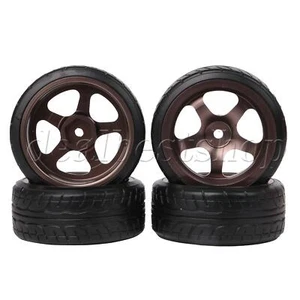 4x RC1:10 5-Spoke Upgrade Wheel Rims & Plastic Tires Kit for On Road Car - Picture 1 of 9
