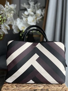 Fiorelli Handbag Black Cream stripe Faux Vegan Leather Tote bag - Picture 1 of 9