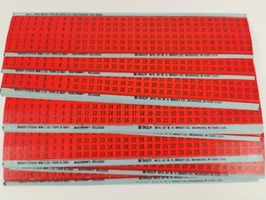 20 x Brady B-500+ fortlaufende Zahlen Vinyl Stoff geritzter Draht Marker Karten 1-33 - Bild 1 von 5