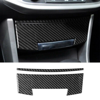 2Pcs For Honda Accord 13-17 Carbon Fiber Interior central Storage Box cover Trim Foto 1 de 4