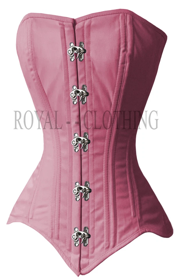 Corsé de algodón doble acero deshuesado cintura entrenamiento línea larga sobre busto 8137-C Foto 1 de 1