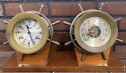 Vintage Boston by Chelsea Ship Strike Clock and Barometer On Stand 1974