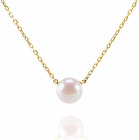 Handpicked AAA+ Freshwater Cultured Single Pearl Necklace Pendant | Gold Necklac
