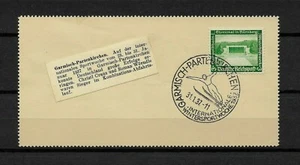 GERMANY - 1937 GARMISCH WINTERSPORT NICE CANCELLED ON CART VERY FINE - Picture 1 of 1