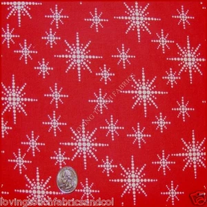 A.E. NATHAN CHRISTMAS SNOWFLAKES FABRIC 1/2 YARD (18" X 44") - Picture 1 of 1