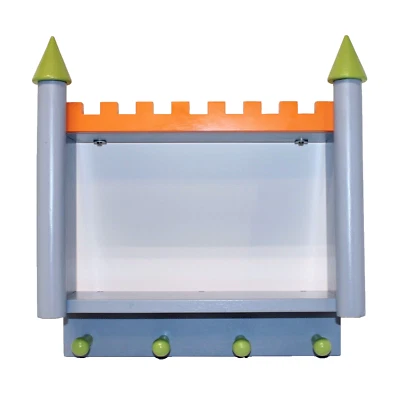 Castillo Infantil Habitación Infantil Pared Estante Abrigo Sombrero Percha Madera Azul Príncipe Rey Foto 1 de 4