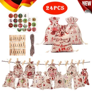 Adventskalender Zum Befüllen Weihnachtskalender Weihnachten Säckchen XMAS 2021 - Bild 1 von 9