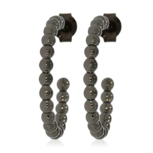 XEN Steckcreolen Kugeldesign Black Rhodium - Bild 1 von 2