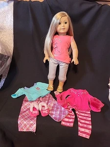 Abito e prolunga capelli American Girl Isabelle Palmer GOTY 2014 18" originale Meet - Foto 1 di 24