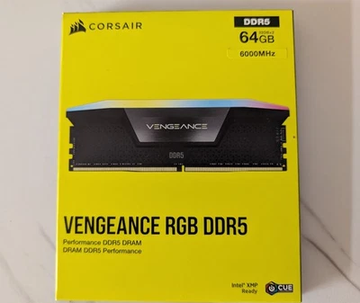 CORSAIR Vengeance RGB 64GB (2 x 32GB) 288-Pin PC RAM DDR5 6000 (PC5 48000) C30 Foto 1 de 2