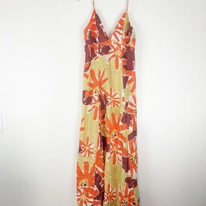 Zulu & Zephyr Dress Womens 6 Maxi Flax Linen Boho Beach Resort Travel Coastal - Picture 1 of 5