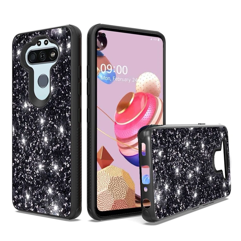 Funda GSA Glitter Bling Candy para LG Aristo 5 - Negra Foto 1 de 1