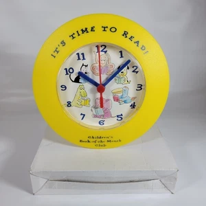 Reloj de Pared Vintage Retro Infantil Libro del Mes Club Amarillo 7 Pulgadas - Imagen 1 de 2