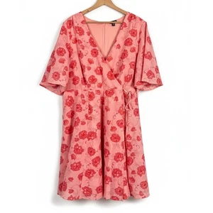 Torrid Damen 2X feminines romantisches Bloomcore Cottagecore Blumen Wickelkleid - Bild 1 von 13