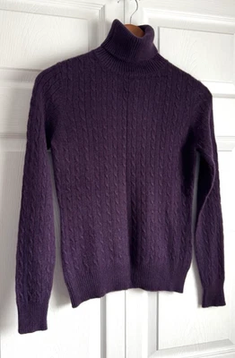 ТВИДЫ 100% 2 слоя кашемировый кабель трикотажа водолазка * подходит как маленький - Бесплатная доставка! - Изображение 1 из 4