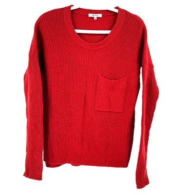 Suéter Pullover de Bolsillo Madewell Thompson Para Mujer XS Naranja Cómodo Acogedor Cabina de Esquí Foto 1 de 4