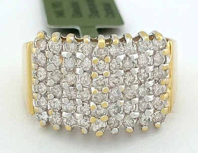 ANILLO DE DIAMANTES DE CÓCTEL GENUINO DE 1,25 quilates de oro de 14K * Valoración de certificado gratuita * Foto 1 de 4