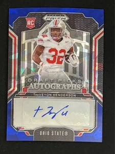 2025 Panini Prizm Draft TreVeyon Henderson Blue Ice Auto Rookie /149 Ohio State - Bild 1 von 2
