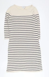 ASOS Maternity Beige Striped Shift Dress, Size 8 - Picture 1 of 12