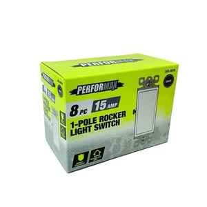 15 Amp 1 polig weiß Wipplichtschalter - 8er Pack - Performax Innen 120V - Bild 1 von 4