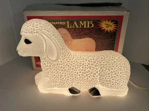 Stampo soffiaggio natalizio vintage Grand Venture agnello illuminato con scatola - Foto 1 di 6