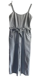 Rewash Jumpsuit Gürtel gestreift Denim Damen Reißverschluss an der Seite Medium - Bild 1 von 6