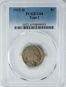 1913-D Buffalo Nickel 5c Type 2 G04 PCGS 950246-61 - Picture 1 of 4