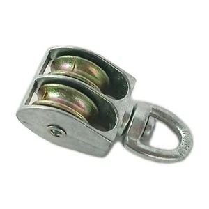 Lt Duty Pulley Mini Micro Double Sheave SWIVEL EYE Attachment 3/16 inch Max Line - Picture 1 of 5