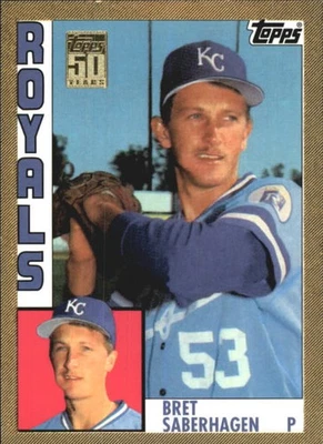2001 Topps Traded Gold 1984 Royals Rookie Reprint #T110 Bret Saberhagen /2001 - Image 1 of 2