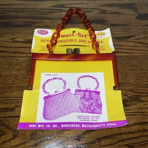 Lucite Plastiktüte Handtasche Griff Gliederkette Riemen Kiss Lock Neu aus altem Lagerbestand Vintage MCM - Bild 1 von 6