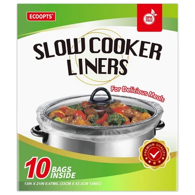 10×Slow Cooker Liners Disposable Cooking Bags Large Size Pot Liners Fit 4QT to 8 - Image 1 of 4