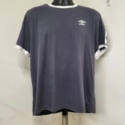 Umbro Tshirt Mens Size XL Gray Diamond Poly Graphic Tee Crew Neck Stripe Casual  - Image 1 of 4