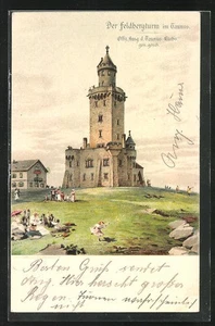 Feldberg / Taunus, Gasthaus und Feldbergturm, cartolina 1903 - Foto 1 di 2