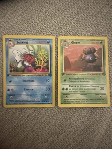 Pokémon Jungle 1st Edition Seaking 44/64 & Gloom 37/64 Italian Vintage 1999 Pair - Picture 1 of 2