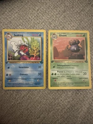 Pokémon Jungle 1st Edition Seaking 44/64 & Gloom 37/64 Italian Vintage 1999 Pair - Image 1 of 2
