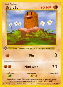 Diglett 47/102 Set Base Carta Pokémon NM - Foto 1 di 1